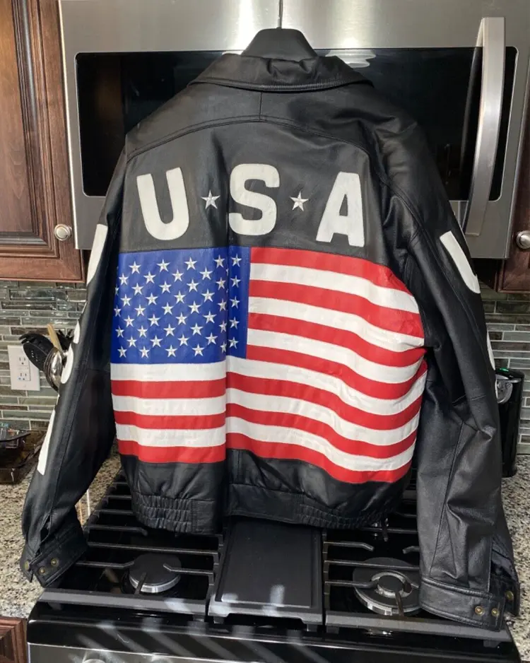 Marco Bassi USA leather bomber Jacket
