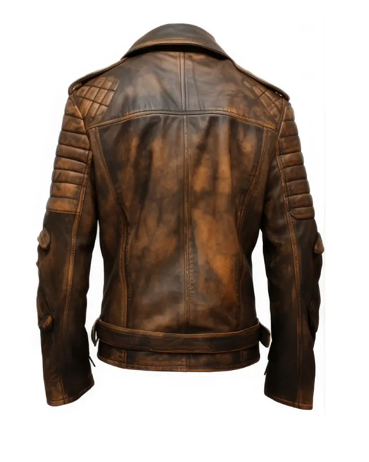 Mens Motorcycle Distressed Coat Zipper Leather Jackets For Men And Women On Sale