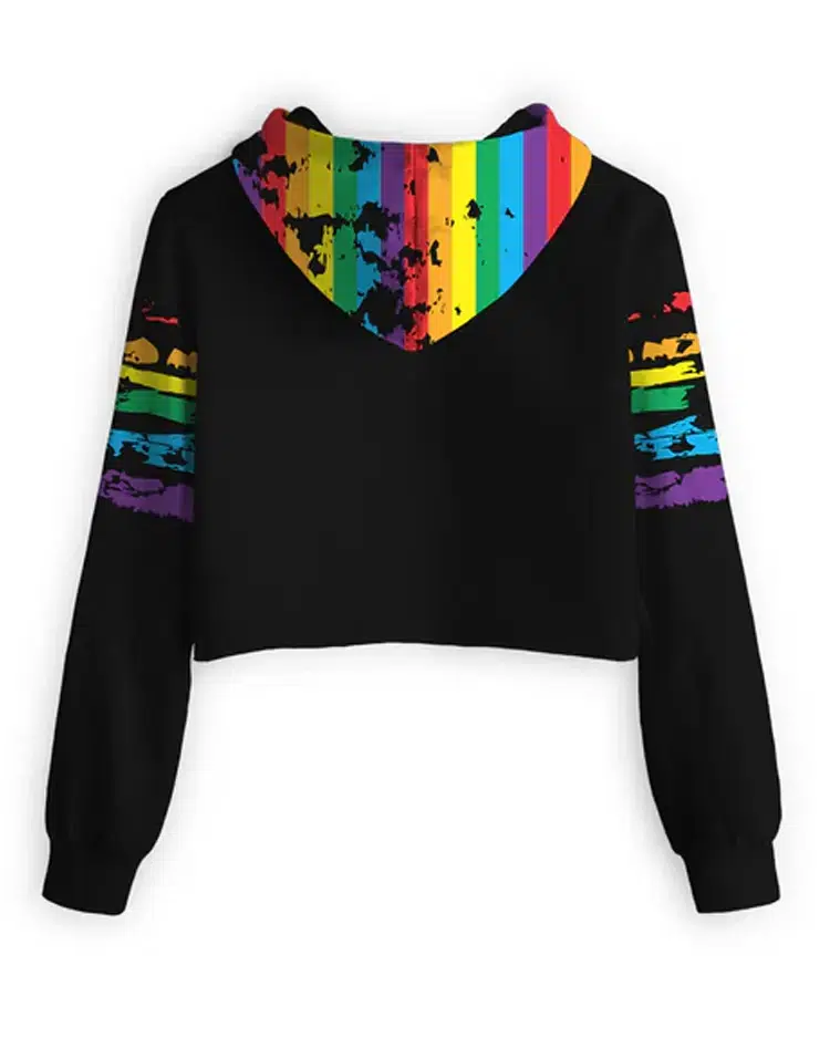 PRIDE Cropped Hoodie For Unisex on Sale