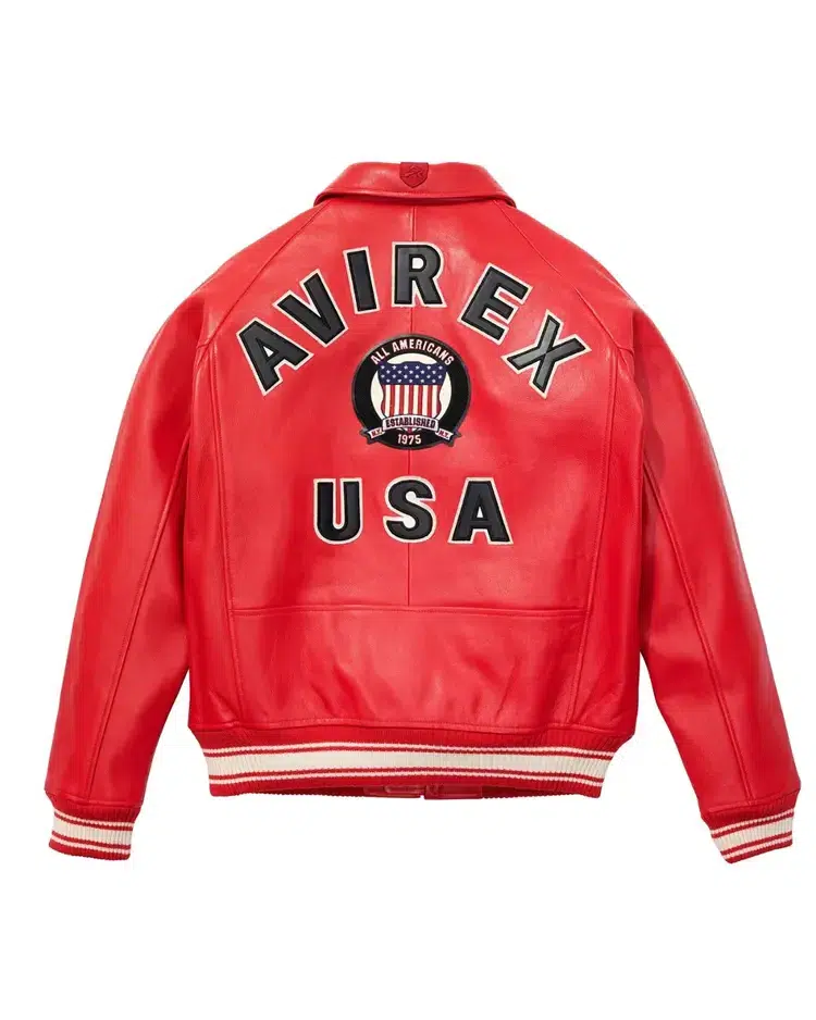 Shop AVIREX American Flight Basket Ball Bomber Leather Jackets For Men And Women On Sale