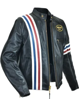 vanson america biker leather jacket - side