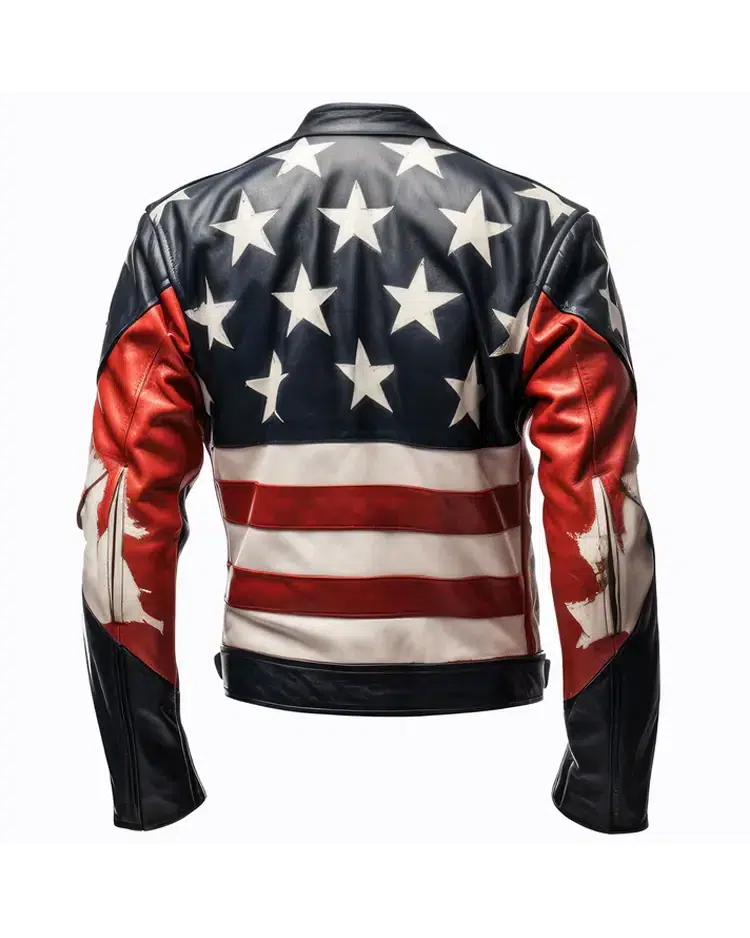Shop American Flag Biker Zipper Coat Leather Jackets For Men And Women On Sale