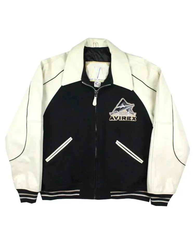 Shop Avirex Vintage 90's Made In USA Leather Varsity Jacket For Men And Women On Sale
