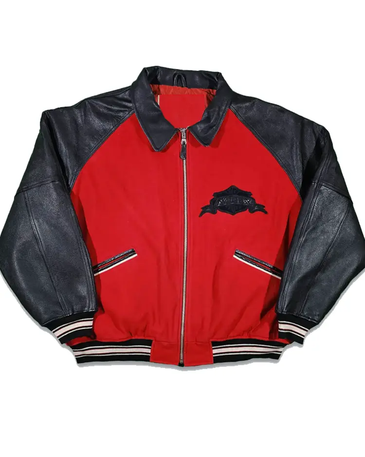 Shop Avirex Vintage 90s Varsity Leather Bomber Jacket For Men And Women On Sale