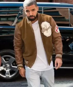 Shop Drake Brown OVO Varsity Jacket For Men And Women On Sale
