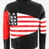 Shop Draper American Flag Biker Leather Jacket For Men And Women On Sale