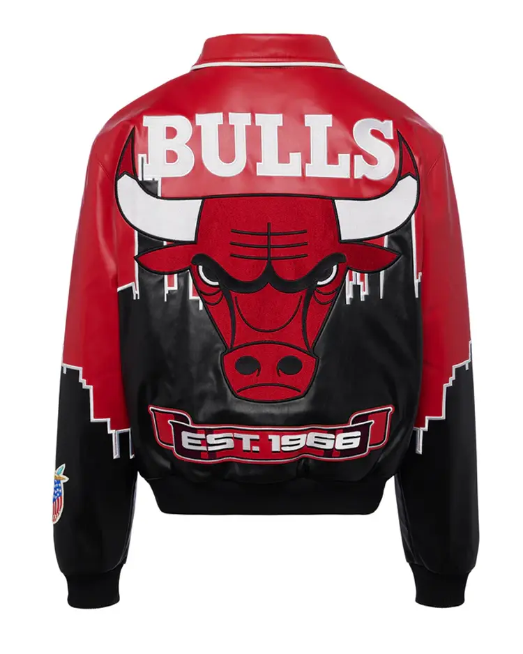 Shop Jeff Hamilton Chicago Bulls Skyline Leather Jacket For Men And Women On Sale