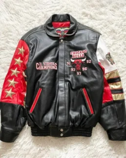 Shop Jeff Hamilton NBA Chicago Bulls 5 times Champion Jacket For Men And Women On Sale