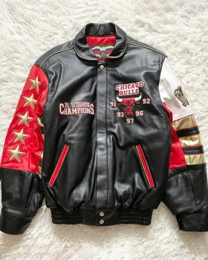 Shop Jeff Hamilton Nba Chicago Bulls 5 Times Champion Jacket For Men And Women On Sale