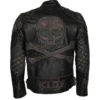 Skull Crossbones Biker Leather Jacket