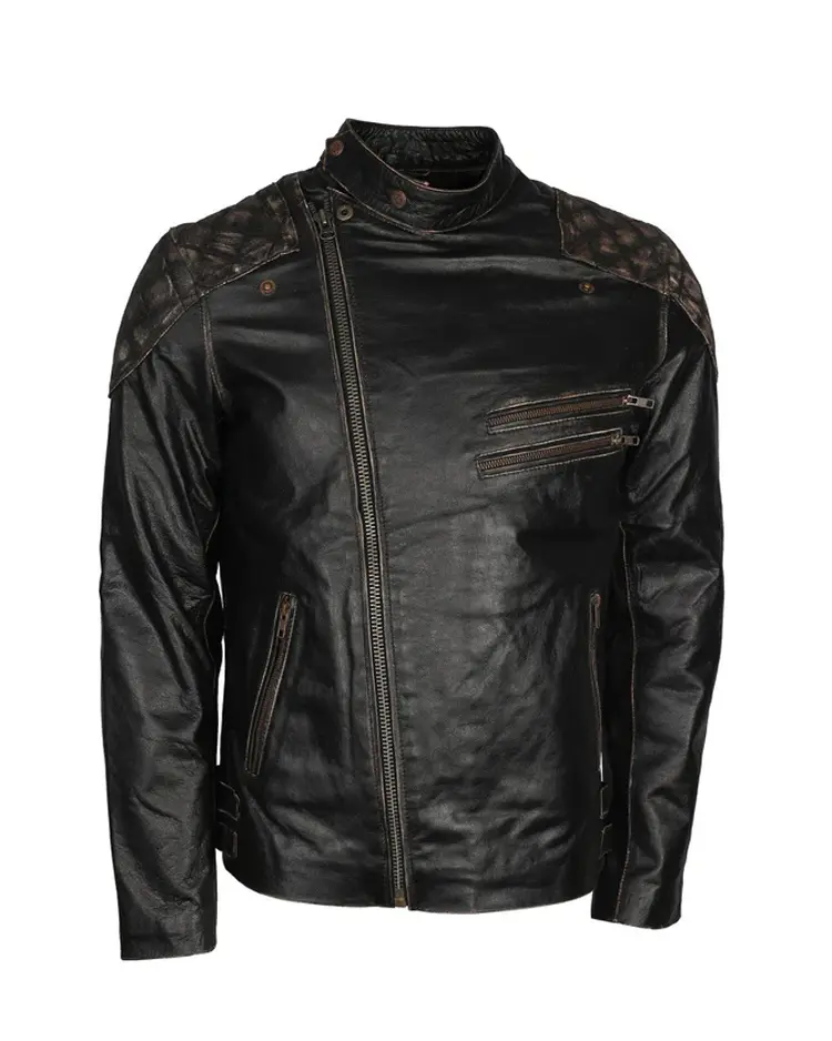 Skull Crossbones Biker Leather Jacket For Men And Women On Sale