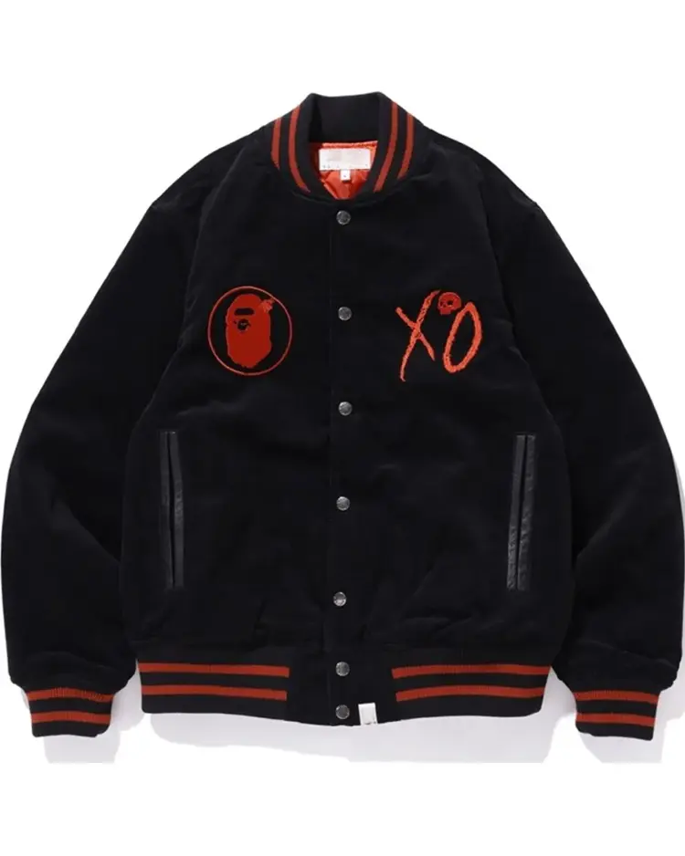 The Weeknd Bape x XO Varsity Jacket For Men And Women On Sale