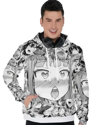 Ahegao Hoodie Trendy Leather Jackets