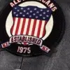 Avirex American Flight Basket Ball Bomber Leather Jackets Black Logo
