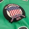 Avirex American Flight Basket Ball Bomber Leather Jackets Green Logo
