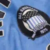 Avirex American Flight Basket Ball Bomber Leather Jackets Sky Blue Logo