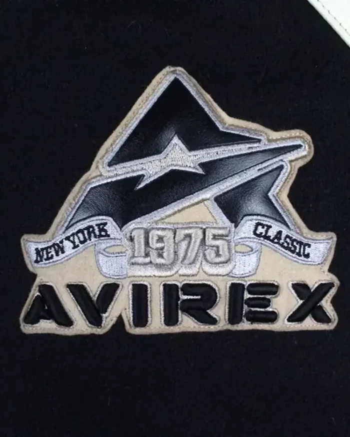 Avirex Vintage 90'S Made In Usa Leather Varsity Jacket Logo Closure