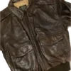 Avirex Vintage Brown Leather Jacket Front