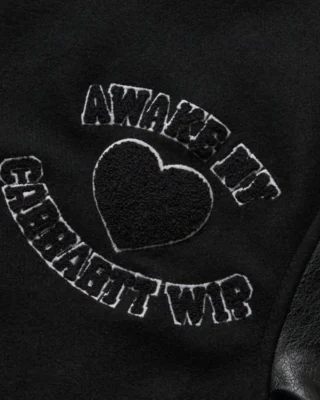 awake ny x carhartt wip teddy jacket logo closure