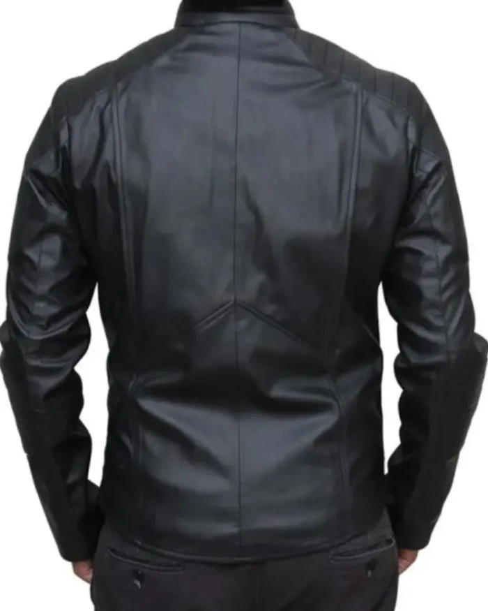 Christopher Nolan Batman Begins Leather Jacket Back