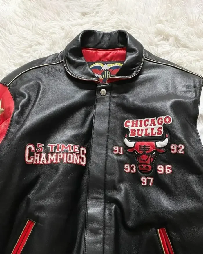 Jeff Hamilton Nba Chicago Bulls 5 Times Champion Jacket Front