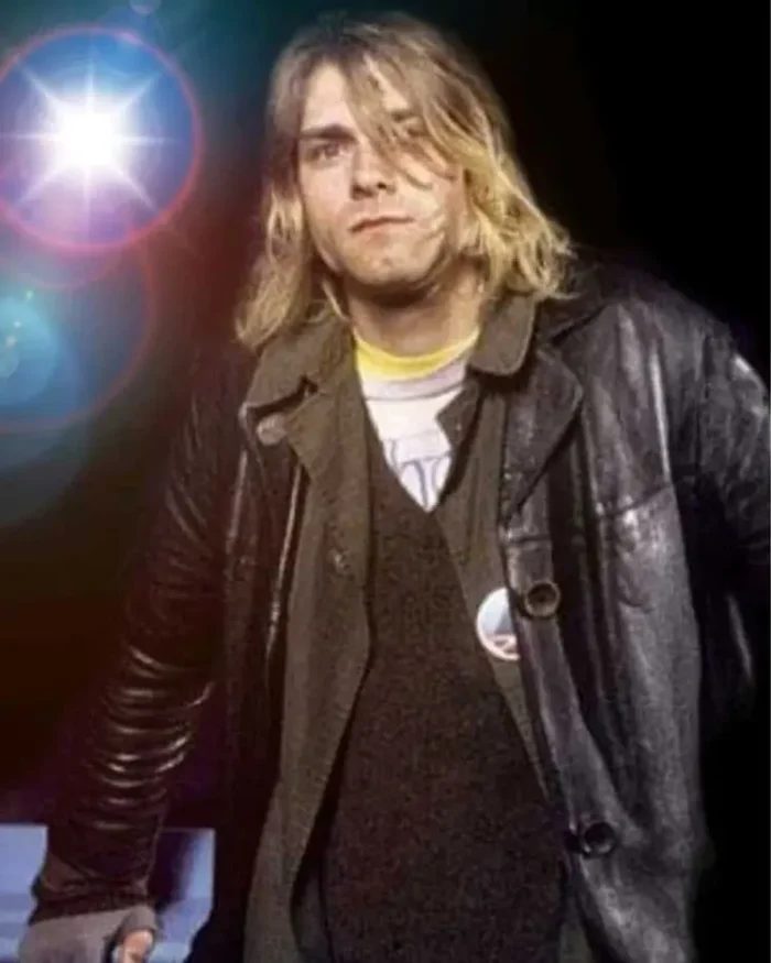 Kurt Cobain Single Breasted Coat Front Wearing View