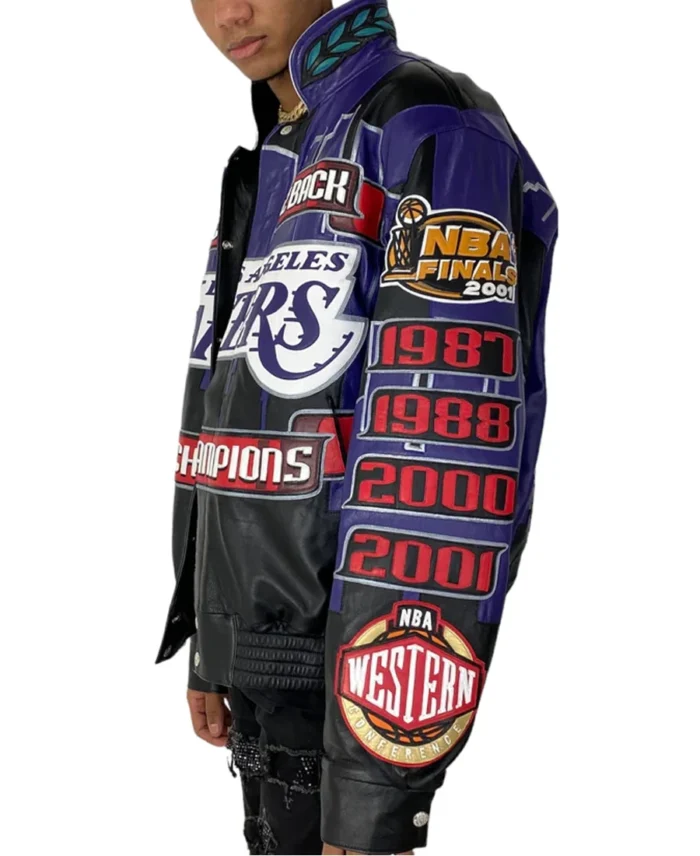 Left Side Look Of Los Angeles Lakers Back 2 Back 2001 Champions Jacket