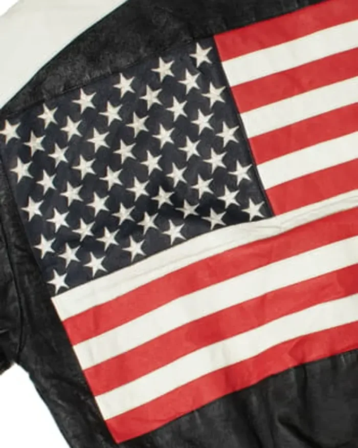 Michael Hoban American Flag Usa Leather Jacket