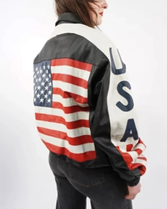 Michael Hoban Wheremi Usa Flag Jacket Back View