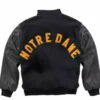 Notre Dame Irish Black Varsity Letterman Jacket Back