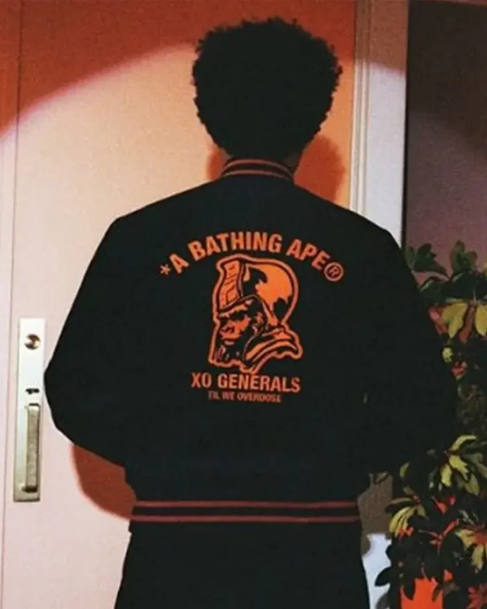 The Weeknd Bape X Xo Varsity Jacket Back View