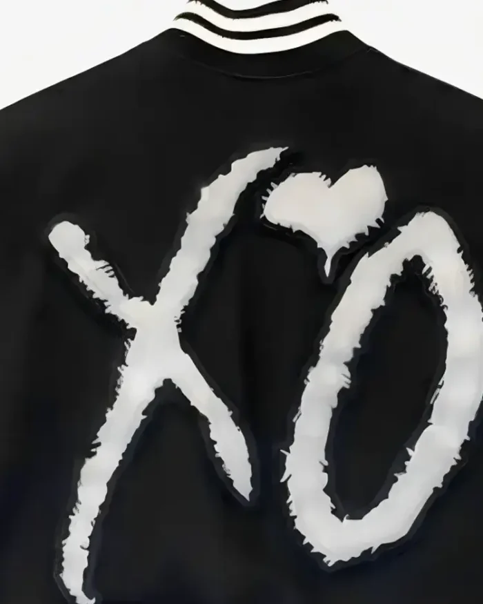 The Weeknd Xo Tour Black Varsity Jacket Back Closure