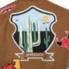 Travis Scott X Jordan Brown Varsity Jacket Back Logo Closure