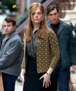 A Complete Unknown Elle Fanning Printed Cardigan Top