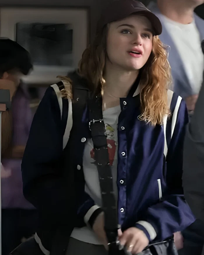 A Family Affair Joey King Blue Varsity Jacket