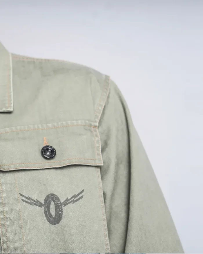 Bob Dylan P44 Shelter Jacket - Chest Pocket Closeup And Shoulder Sleeve View