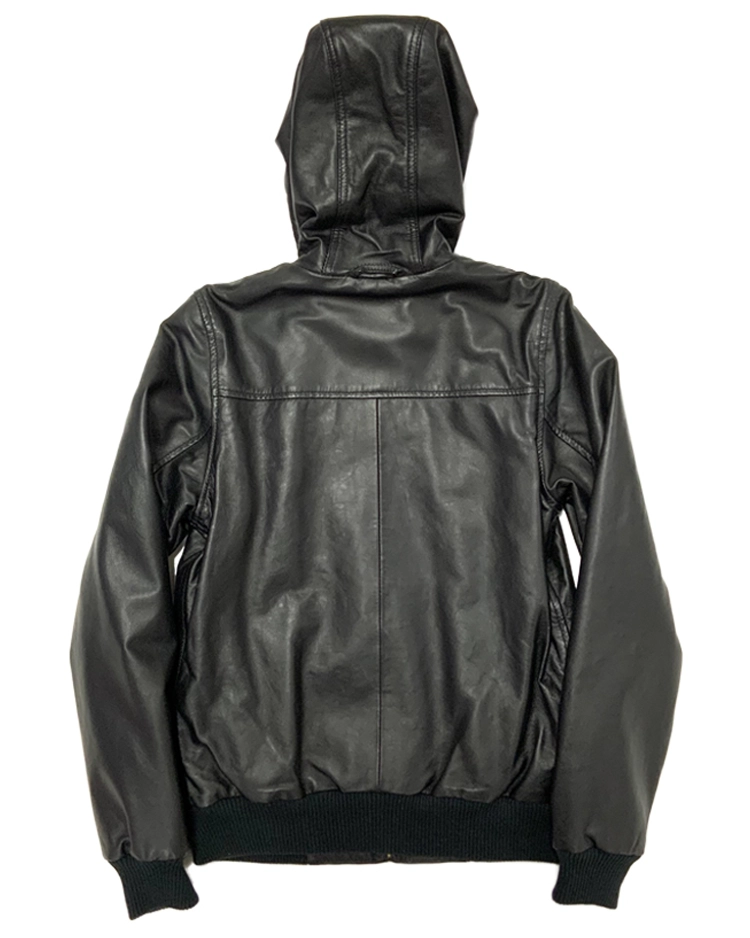 Obey leather jacket with hoodie women's best sale