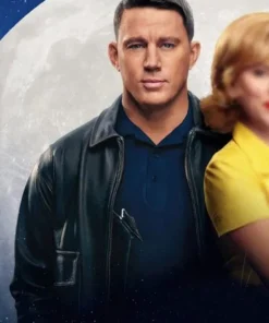 Channing Tatum Black Leather Jacket Fly Me To The Moon 2024