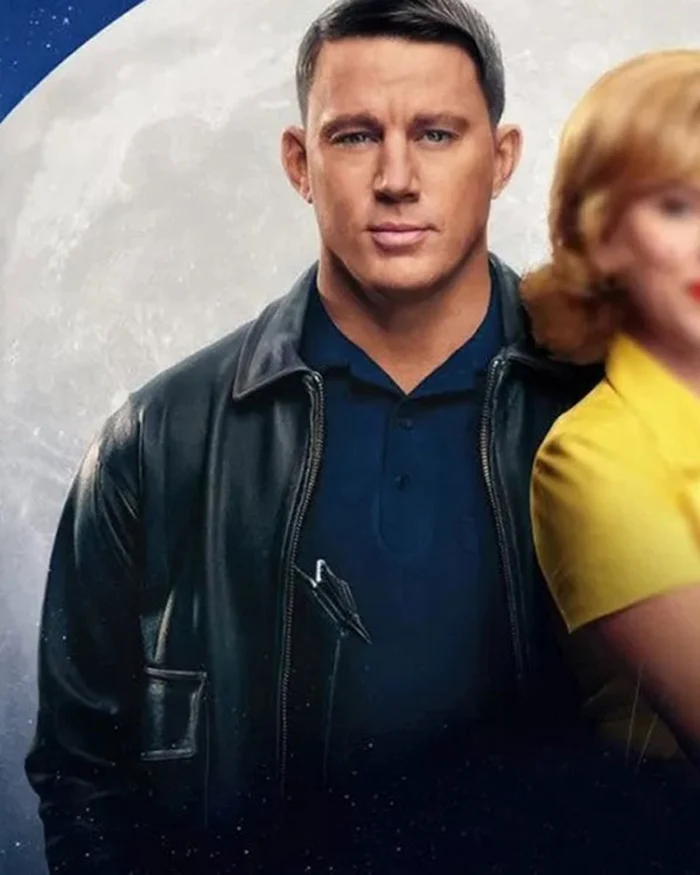 Channing Tatum Black Leather Jacket Fly Me To The Moon 2024