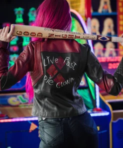 Harley Quinn Suicide Squad 2 Red Leather Jacket