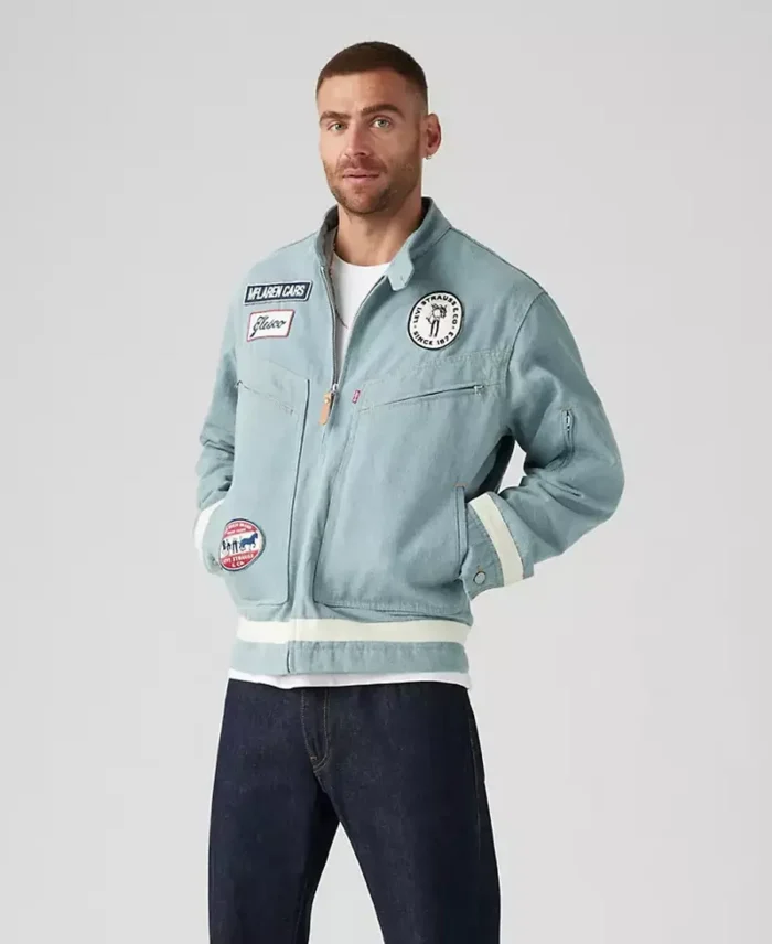 Levi’s X Mclaren Racing Jacket Front Half Closed Look - Tlj