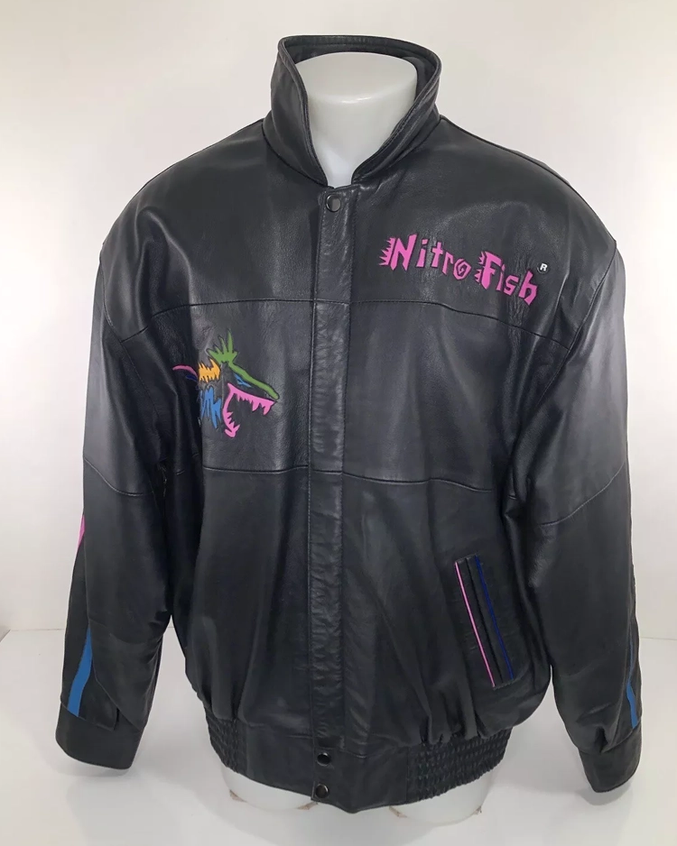 Nitro Fish Bomber Leather Jacket For Men And Women On Sale