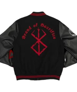 Shop Brand Of Sacrifice Black Varsity Jacket For Men And Women On Sale