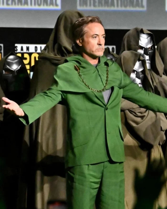 Shop Robert Downey Jr Doctor Doom Green Blazer For Men And Women On Sale