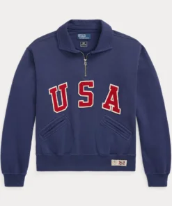 Shop Team USA Fleece Quarter-Zip Sweater For Men And Women On Sale