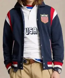 Shop Team USA Unisex Fleece Baseball Jacket For Men And Women On Sale