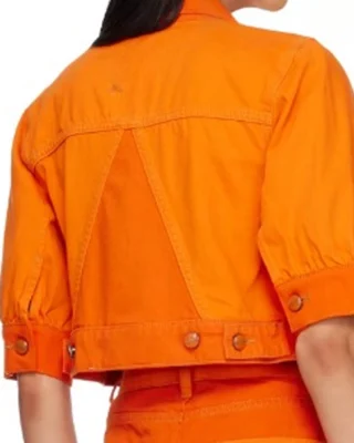 all american homecoming s03 simone hicks orange denim jacket back