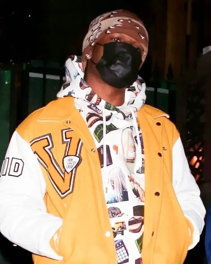 Asap Rocky Sjv Varsity Jacket Front Closeup