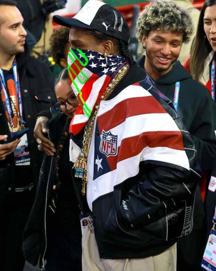 Asap Rocky Superbowl Leather Jacket Side View