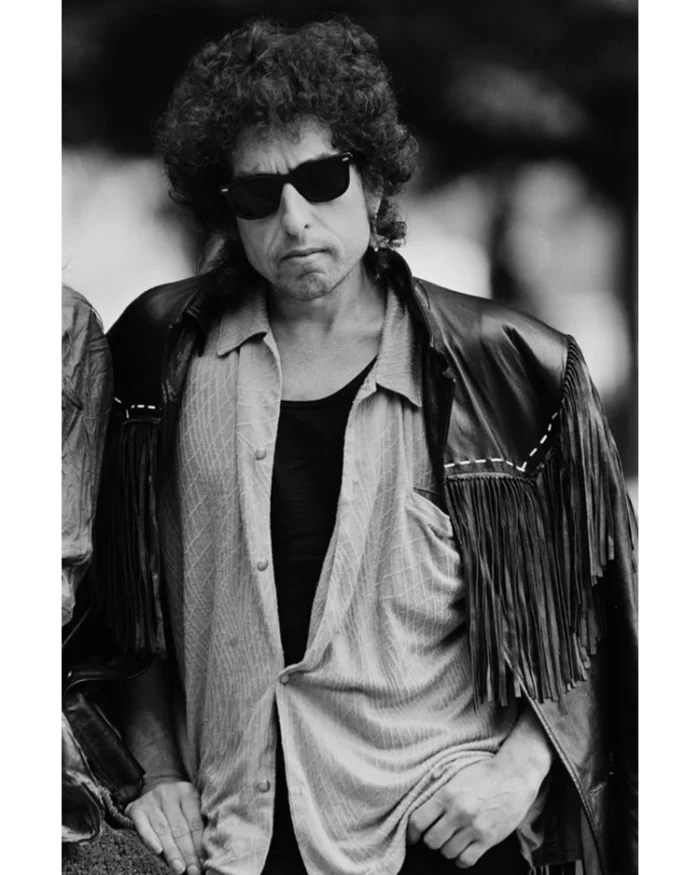 Bob Dylan Black Fringed Leather Jacket Front